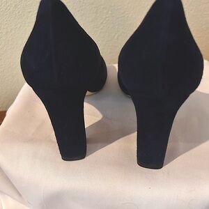 Jimmy Choo Navy Suede Pumps.